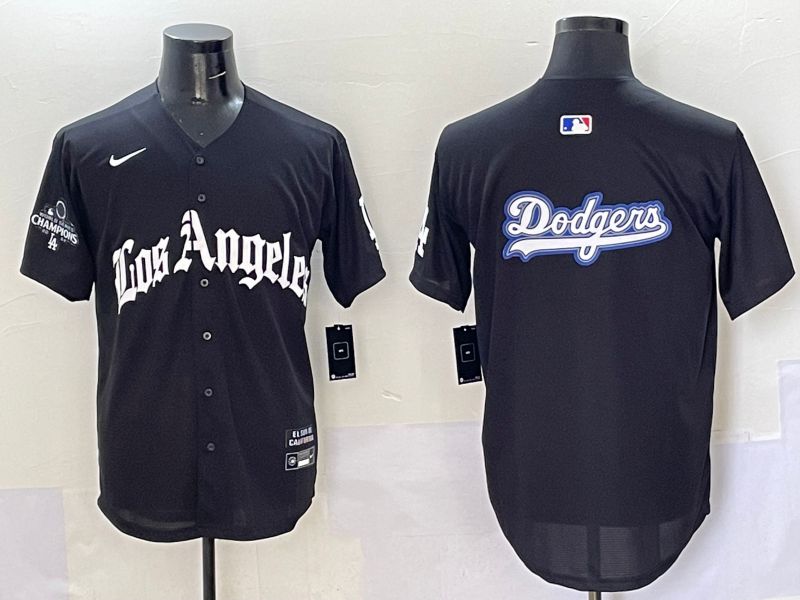 Men Los Angeles Dodgers Blank Black Five generations Joint Name 2025 Nike MLB Jersey style 63